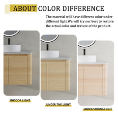 42'' Wall-Mounted Bathroom Vanity With Ceramic Art Sink, and 1-Storage Shelves, 2-Soft-Close Door, KD-Packing, Plywood