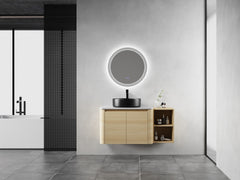 42'' Wall-Mounted Bathroom Vanity With Ceramic Art Sink, and 1-Storage Shelves, 2-Soft-Close Door, KD-Packing, Plywood