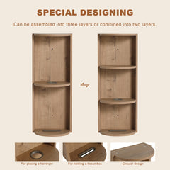 48" Bathroom Vanity with 2-Ceramic Art Sink and Storage Rack, 4-Soft Close Door, Float Mounting Design, Plywood (KD-Packing)