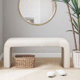 Boucle Waterfall Bench Cream 42"W