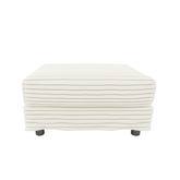 102.4 "Plush Corduroy 4-Seat Sofa,Modern Comfy Upholstered Sofa Cloud Couch,Deep Seat Couches with Soft Pillows and 3 Ottomans,Convertible Sofa Lounge Chair,for Living Room,Apartment,Beige/White