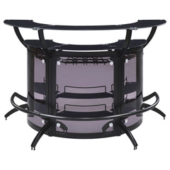 Elaina Black 3-piece Curved Freestanding Home Bar