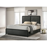 Burton Black Upholstered Eastern King Bed