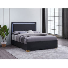 Medici Black Eastern King LED Headboard Bed