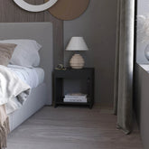 Wenge Nightstand with Open Storage