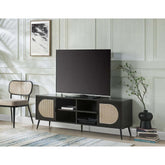 Black TV Stand with Metal Leg