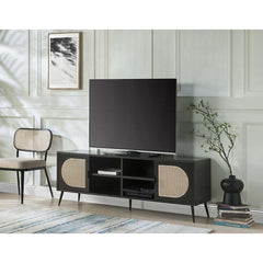 Black TV Stand with Metal Leg