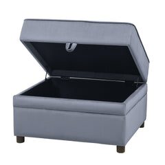 Grey Rectangle Storage Ottoman