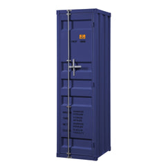 Blue Wardrobe with Full-length Container Lock