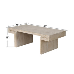 American Vintage Industrial Coffee Table, Premium Reclaimed Wood Texture Rectangular Design, Double-Tier Structure with Rustic Finish, Easy Assembly for Living Room & Office, Antique Natural