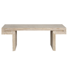 American Vintage Industrial Coffee Table, Premium Reclaimed Wood Texture Rectangular Design, Double-Tier Structure with Rustic Finish, Easy Assembly for Living Room & Office, Antique Natural