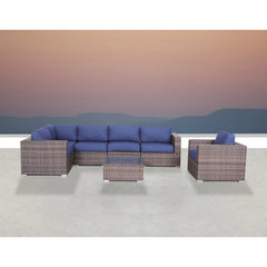 Luxury 7-Piece Assembled Rattan Patio Sectional with Cushions