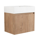 24 Inch Bathroom Cabinet With Sink,Soft Close Doors,Float Mounting Design, For Small Bathroom
