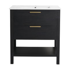 30 Inch Bathroom Vanity Plywood With 2 Drawers (Only Vanity ,without Basin)-BVB01030BCTG