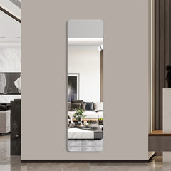 56"x 15" inch Full Body round corner mirror for Living Room Bedroom Cloakroom Wall hanging with hanging hole High quality 5mm silver mirror Explosion-proof glass