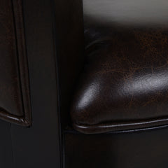 Williams 31" Swivel Bar Stool with Armrests, Vintage Brown Faux Leather