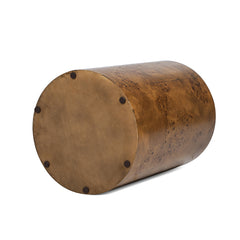 Nebula 22" Accent Pillar Side Table, Medium Brown Walnut Burl Wood