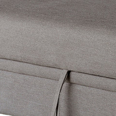 Nicolo 90.5"W Brown Flannel Fabric Sleeper Sectional with Left-Facing Storage Chaise