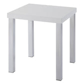 White High Gloss and Chrome End Table