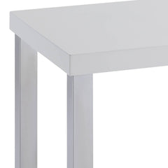 White High Gloss and Chrome End Table