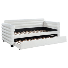 Fandango White Upholstered Twin Day Bed with Trundle