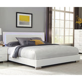 Strick & Bolton Nash Glossy White Panel Bed with LED Lights