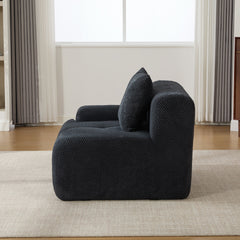73" Modern Modular Sectional Sofa Loveseat, 2 Seater Tufted Comfy Cloud Tufted Floor Convertible Couch with 2 Pillows, Boneless Conversion Sofa for Living Room,Office, Apartment,Guestroom, Charcoal