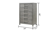 KENZO Modern Style King 5PC Storage Bedroom Set Made with Wood, LED Headboard, Bluetooth Speakers & USB Ports - Grey (NJ INVENTORY)
