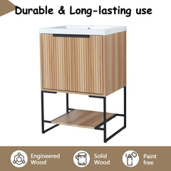 24 Inch Freestanding Bathroom Vanity With Resin Basin BVA01124MP-1,(W99981917)