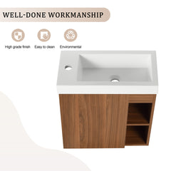 20'' Floating Wall-Mounted Bathroom Vanity with White Resin Sink & Soft-Close Cabinet Door