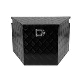 Trailer Tongue Box, Aluminum Alloy Diamond Plate Tongue Box Tool Chest, Heavy Duty Trailer Box Storage with Lock and Keys, Utility Trailer Tongue Box for Pickup Truck, RV, Trailer, 28.5"x17.7"x18.5"