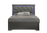 Blaze Upholstered Modern Style Twin Bed Made with LED Headboard & Wood in Metallic Gray (CA INVENTORY)