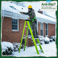 Fiberglass ladder, single-sided stepladder for electrical engineering ladder construction insulation ladder with a load capacity of 330 pounds,green