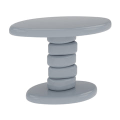 22.6" x 15.7" x 15" Modern Stacked Cobblestone End Table-High Gloss Gray