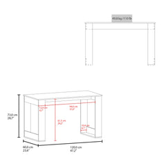 FM FURNITURE Aurora Writing Computer Desk with Ample Work Surface. White