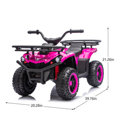 24V 80W*2 Electronic Kids Ride On ATV W/Off-Road Vehicle,Anti-Slip Tires,Crash Bars,Front and rear Storage Racks,Power display,LED Headlights&Bluetooth,High-power System for Kids,Recommend age:3-5