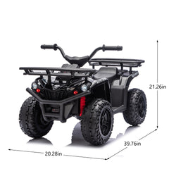 24V 80W*2 Electronic Kids Ride On ATV W/Off-Road Vehicle,Anti-Slip Tires,Crash Bars,Front and rear Storage Racks,Power display,LED Headlights&Bluetooth,High-power System for Kids,Recommend age:3-5