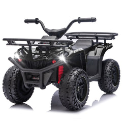 24V 80W*2 Electronic Kids Ride On ATV W/Off-Road Vehicle,Anti-Slip Tires,Crash Bars,Front and rear Storage Racks,Power display,LED Headlights&Bluetooth,High-power System for Kids,Recommend age:3-5
