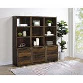 Geary Dark Pine 3-piece Wall Unit Bookcase Set with USB