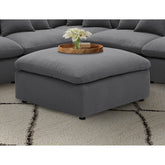 Greeley Charcoal Upholstered Square Ottoman