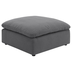 Greeley Charcoal Upholstered Square Ottoman