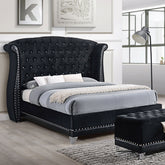 Tamsin Black Wingback California King Upholstered Bed