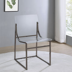 Fancher Black Nickel Acrylic Dining Side Chair (Set of 2)
