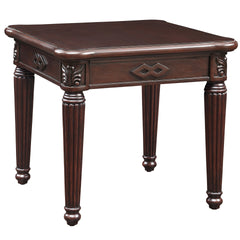 Espresso End Table with Turned Leg