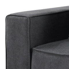 Grey Left Facing Loose Back Accent Chair