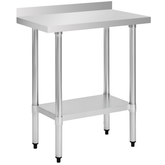 18" x 30" 18-Gauge Stainless Steel Commercial Work Table with 4" Backsplash and Undershelf