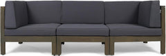 OANA - 3-PIECE SOFA SET, DARK GREY
