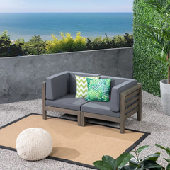 OANA 2-Piece LOVE SEAT SET, DARK GREY