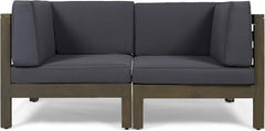 OANA 2-Piece LOVE SEAT SET, DARK GREY