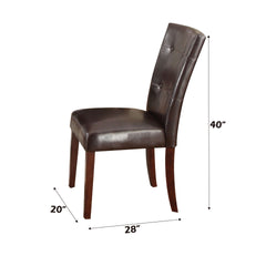 Britney Espresso Synthetic Leather & Walnut Finish Side Chair (Set of 2)